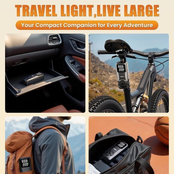 Tire Inflator Portable Air Compressor: 4X Faster 150 PSI Cordless Air Pump - NEW - Picture 4 of 8